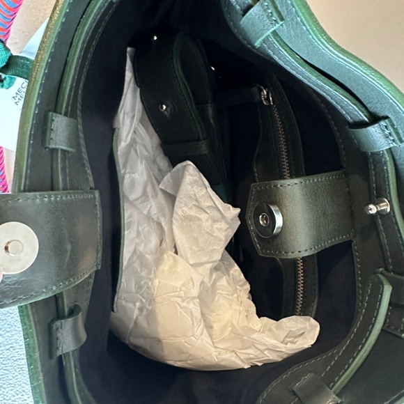 Green Crossbody Bag with Pink Strap - Picture 5 of 8